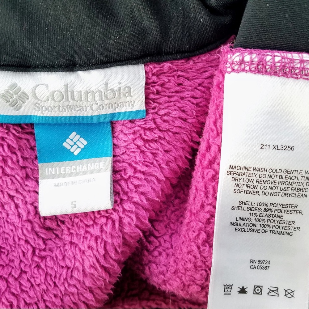 Columbia Dark Raspberry & Black Fast Trek II Fleece Jacket W/ Tech Arm Pocket - Picture 6 of 6